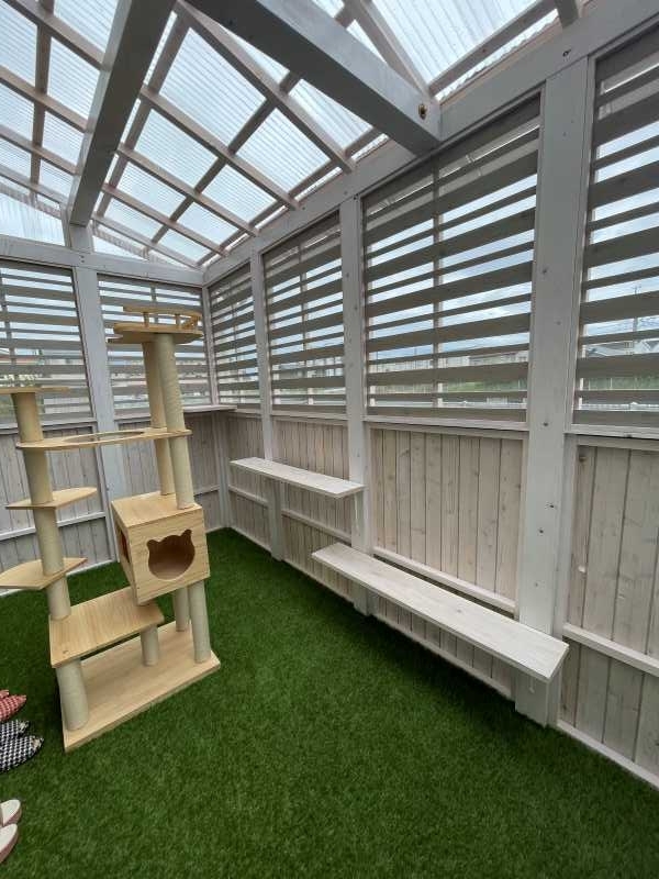 新潟市　リフォーム　テラス　猫ステップ